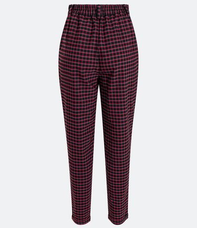 Pantalón Carrot Sastrería con Bolsillos y Estampa de Cuadros 6