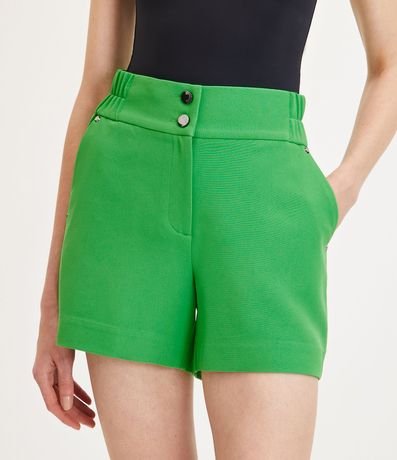 Bermuda con Cintura Elástica Sin Estampado 2