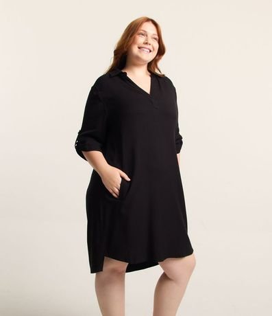 Vestido Chemise Corto sin Estampa y con Bolsillo Curve & Plus Size 3