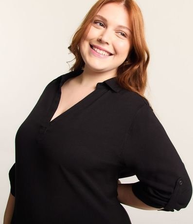 Vestido Chemise Corto sin Estampa y con Bolsillo Curve & Plus Size 4