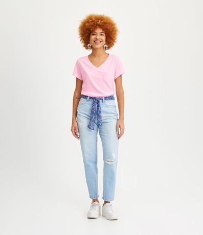 Blusa Básica en Algodón con Pequeño Bolsillo Frontal 2