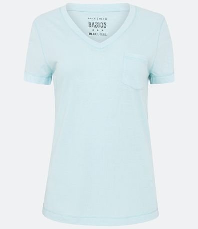 Blusa Básica en Algodón con Pequeño Bolsillo Frontal 5