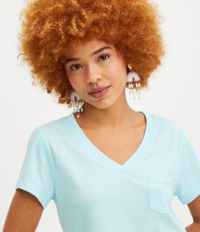 Blusa Básica en Algodón con Pequeño Bolsillo Frontal 1