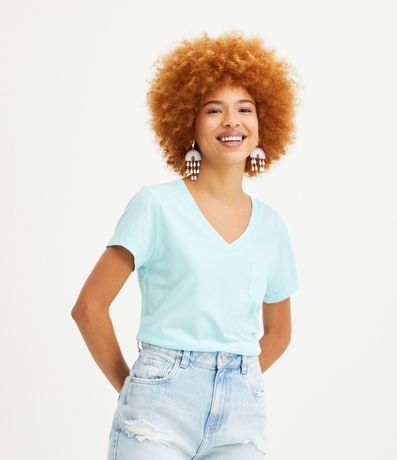 Blusa Básica en Algodón con Pequeño Bolsillo Frontal 2