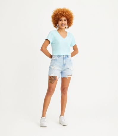 Blusa Básica en Algodón con Pequeño Bolsillo Frontal 3