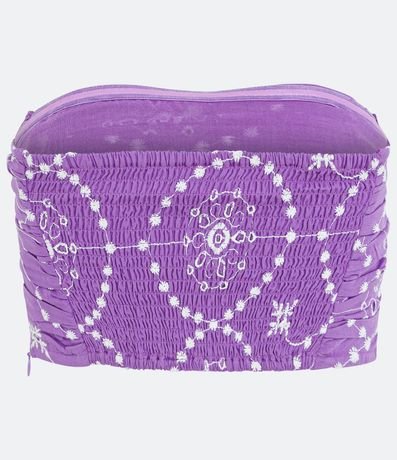 Top Sin Breteles en Algodón con Bordados Geométricos 2