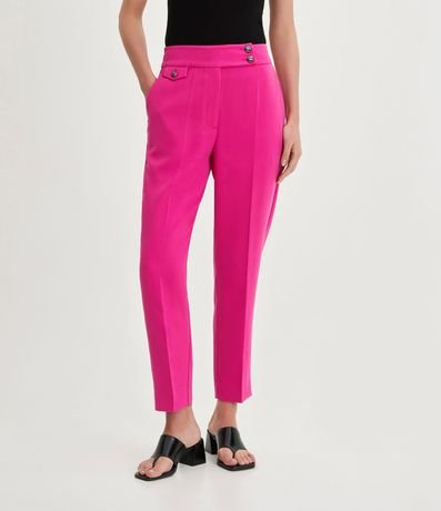 Pantalón Carrot Cintura Alta en Crepé con Cintura Cruzada y Solapa 2