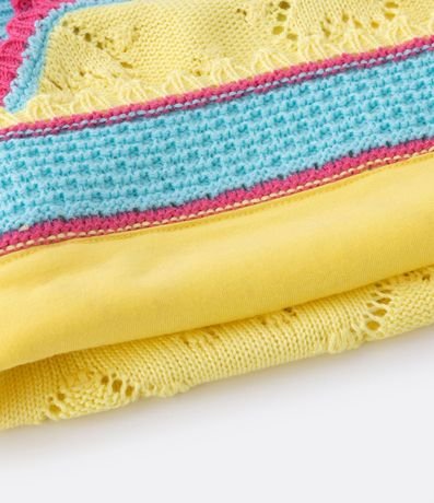 Blusa de Breteles Infantil en Ganchillo con Textura de Corazones - Talle 5 a 14 años 3