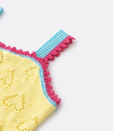 Blusa de Breteles Infantil en Ganchillo con Textura de Corazones - Talle 5 a 14 años 6