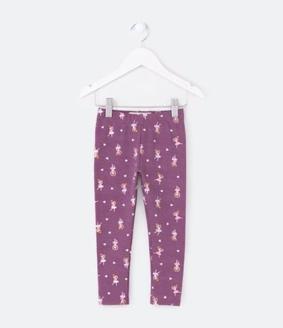 Pantalón Legging Infantil en Algodón con Forro Cálido y Estampado Bailarinas - Talle 1 a 5 años 1