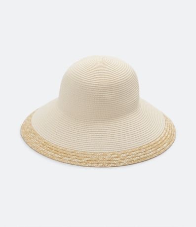 Sombrero de Playa con Ala Grande y Borde con Detalle en Paja 2