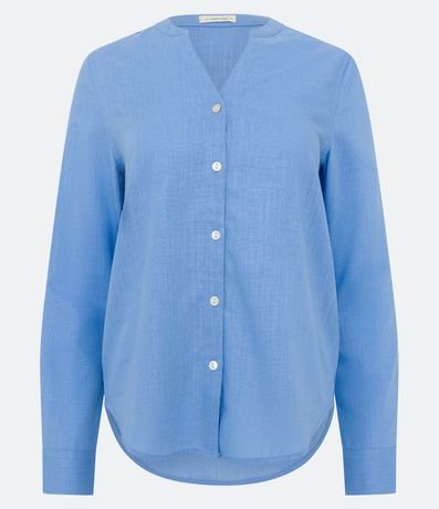 Camisa en Viscolino con Escote V 6