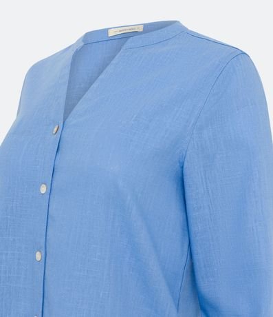 Camisa en Viscolino con Escote V 7