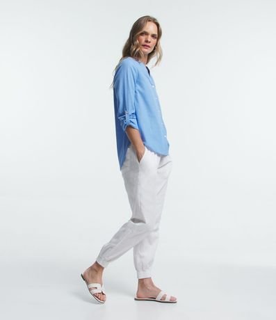 Camisa en Viscolino con Escote V 3