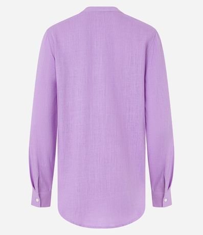 Camisa en Viscolino con Escote V 7