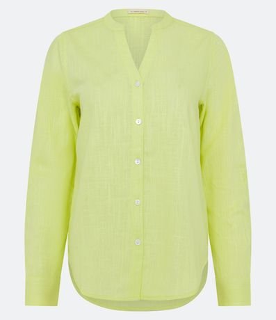 Camisa en Viscolino con Escote V 5