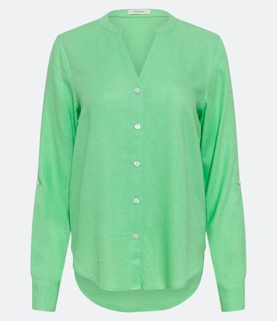 Camisa en Viscolino con Escote V 6