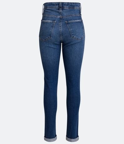 Pantalón Mom Cintura Alta en Jeans con Desgastes y Barra Doble 6