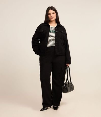 Campera Trucker Básica en Sarga Curve & Plus Size 2