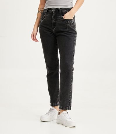 Pantalón Mom Jeans con Bolsillo Diferenciado y Detalle de Costuras 2