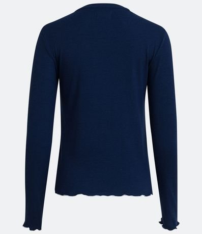 Blusa de Pijama en Ribana con Bordado en el Pecho 2