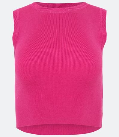 Blusa Musculosa Cropped en Viscosa Acanalada 5