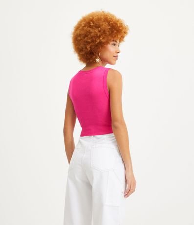 Blusa Musculosa Cropped en Viscosa Acanalada 3