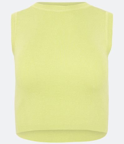 Blusa Musculosa Cropped en Viscosa Acanalada 5