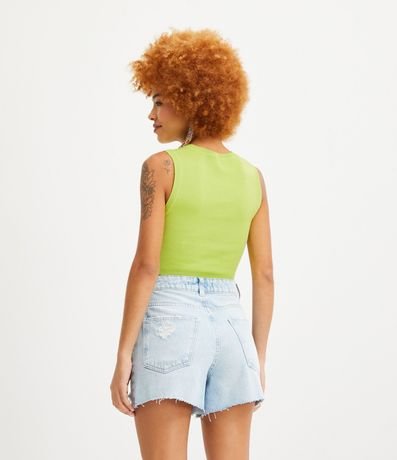 Blusa Musculosa Cropped en Viscosa Acanalada 3