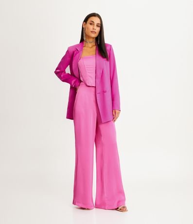 Pantalón Pantalona con Textura Satinada