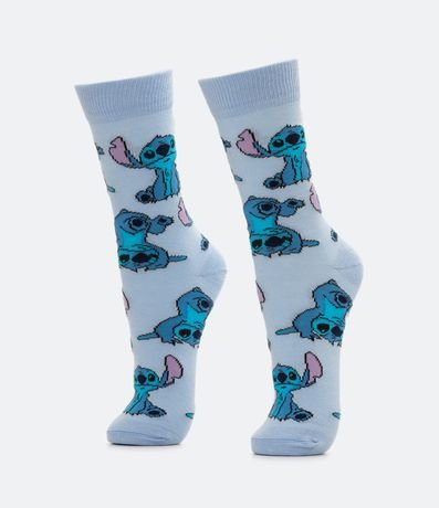 Media Caña Larga en Algodón con Estampado Stitch