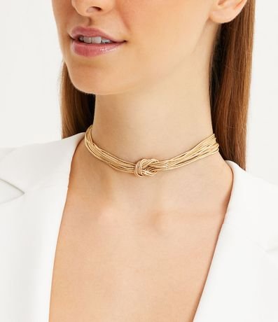 Gargantilla en Metal con Multicapas y Cadenas Serpiente 1