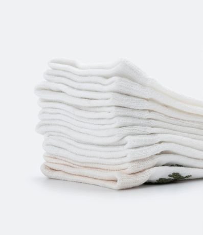 Kit  05 Medias Caña Larga en Algodón con Estampado de Flores 4