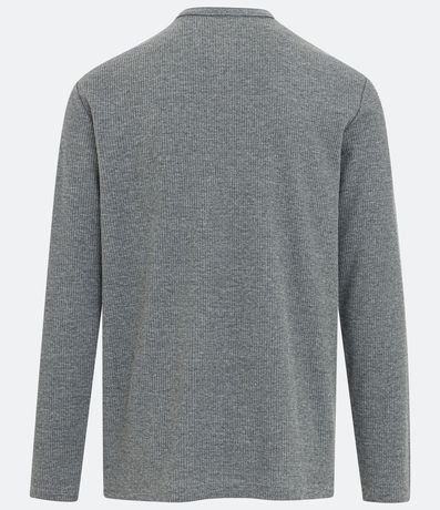 Remera de Pijama con Textura Waffle y Cuello Mao 6