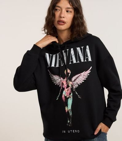 Buzo en Algodón con Capucha y Estampa Nirvana In Utero