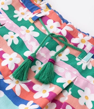 Bermuda Infantil con Cintura Diferenciada y Estampa Floral - Talle 5 a 14 años 5