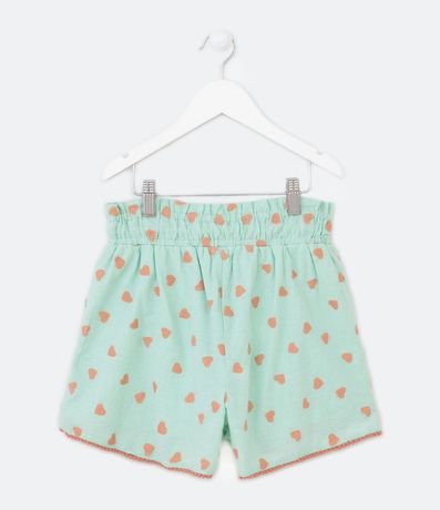 Short Clochard Infantil con Bordado de Corazoncitos - Talle 5 a 14 años 2