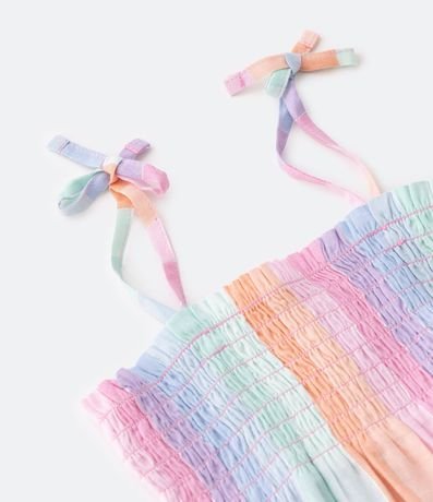 Vestido Infantil con Estampa Acuarelada y Detalle de Hilo Metálizado - Talle 1 a 5 años 5