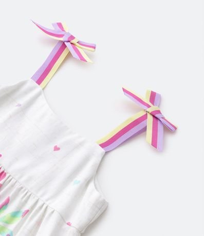 Vestido Infantil en Viscosa con Estampado Tropical y Lazo - Talle 1 a 5 años 6