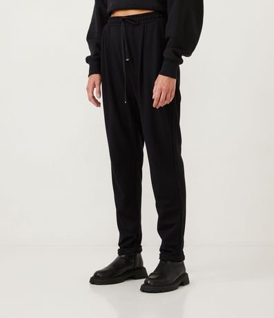 Pantalón Carrot en Punto Roma con Lazo y Bajo Plegado 2