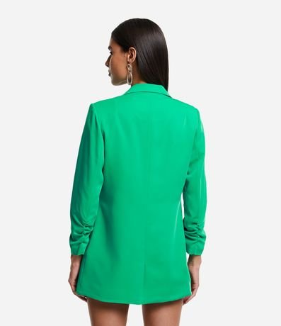 Blazer Largo Sastrería en Crepé con Arrugas en las Mangas 3