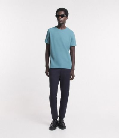 Remera Slim en Algodón con Textura Acanalada 2