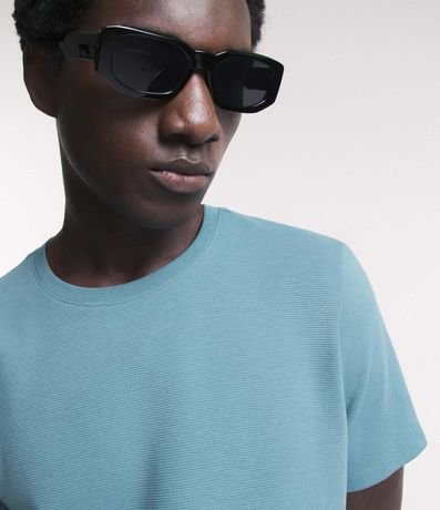 Remera Slim en Algodón con Textura Acanalada 4