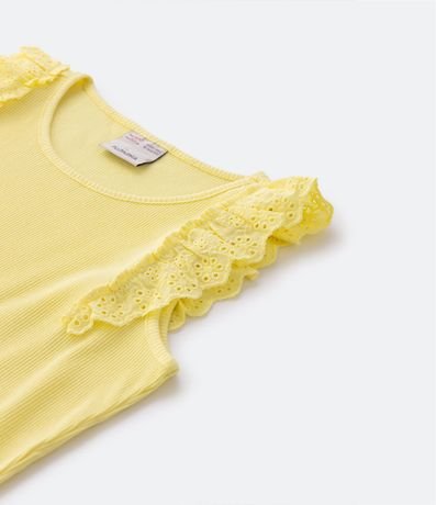 Blusa Musculosa en Rib con Manga Broderie - Talle 5 a 14 años 4