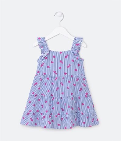 Vestido Marias Infantil Rayado con Volados - Talle 1 a 5 años 1