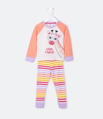 Pijama Largo Infantil con Estampado Jirafa y Sisa Raglán - Talle 1 a 4 años 1