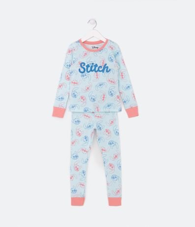 Pijama Largo Infantil en Ribana con Silk Stitch Metalizado - Talle 5 a 14 años 1