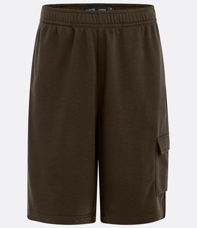 Bermuda Oversized en Algodón con Cintura Elástica y Bolsillo Cargo 1