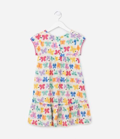 Vestido Marias Infantil con Estampado de Mariposas y Pompones - Talle 1 a 5 años 2