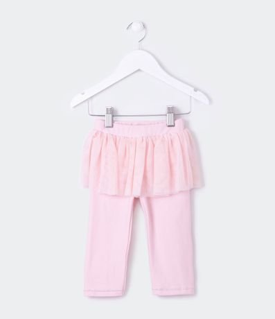 Pantalón Legging Infantil con Tul y Detalle en Purpurina en la Barra - Talle 0 a 18 meses 1